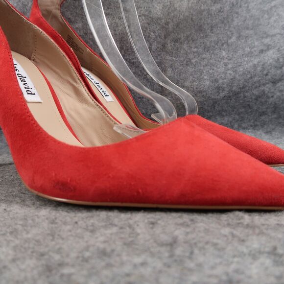 Charles David Shoes Womens 9 Pumps Ankle Strap Suede Red Pointed Toe Formal Sexy - Picture 3 of 16